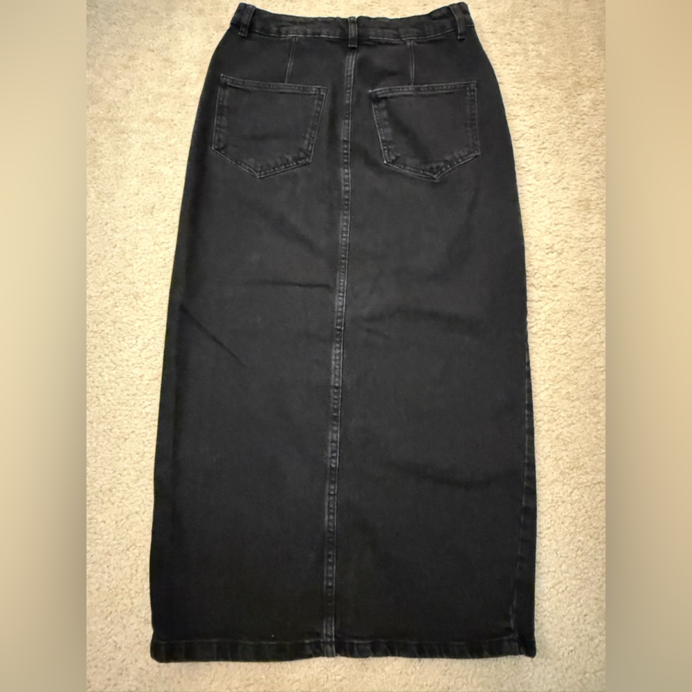 Asos long black denim skirt. Size 6 petite - Picture 9 of 14